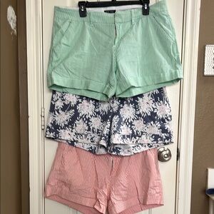 Dear John Green, Navy, and Pink Women's Shorts Trio Stripe and Flower Print